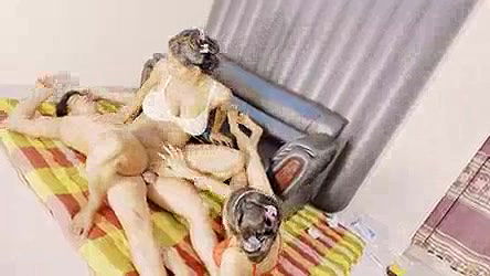 I ride on top of my stepbrother’s huge cock and he cums hard two girls threesome