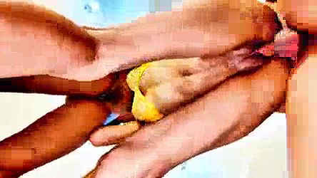 Real hard fuck adventure for sexy brunette ffm