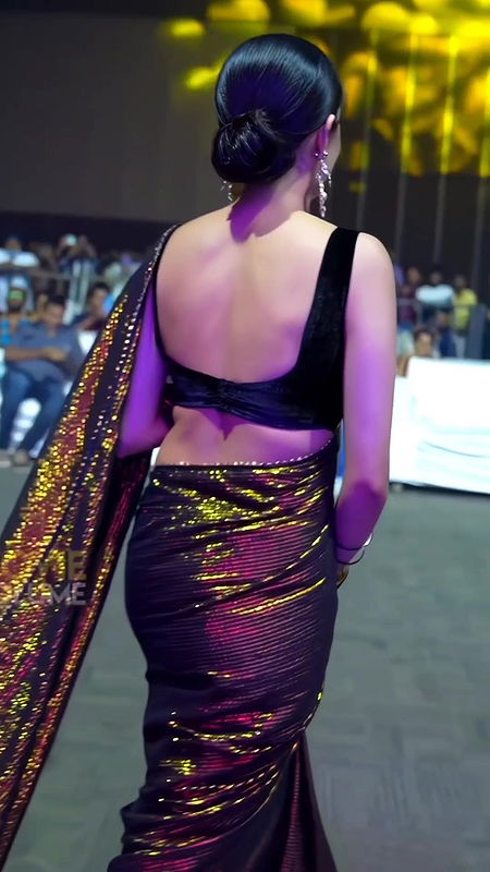 NEHA SHETTY IRRESISTIBLE BACKLESS IN SAREE CURVY TEASE HQ VIDEO2