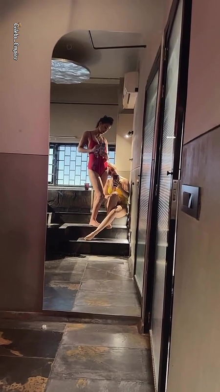 Neha And Aisha Sharma Cleavage And Mirror Selfie In Hot Dress2