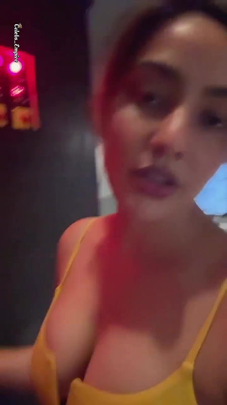 Neha And Aisha Sharma Cleavage And Mirror Selfie In Hot Dress2