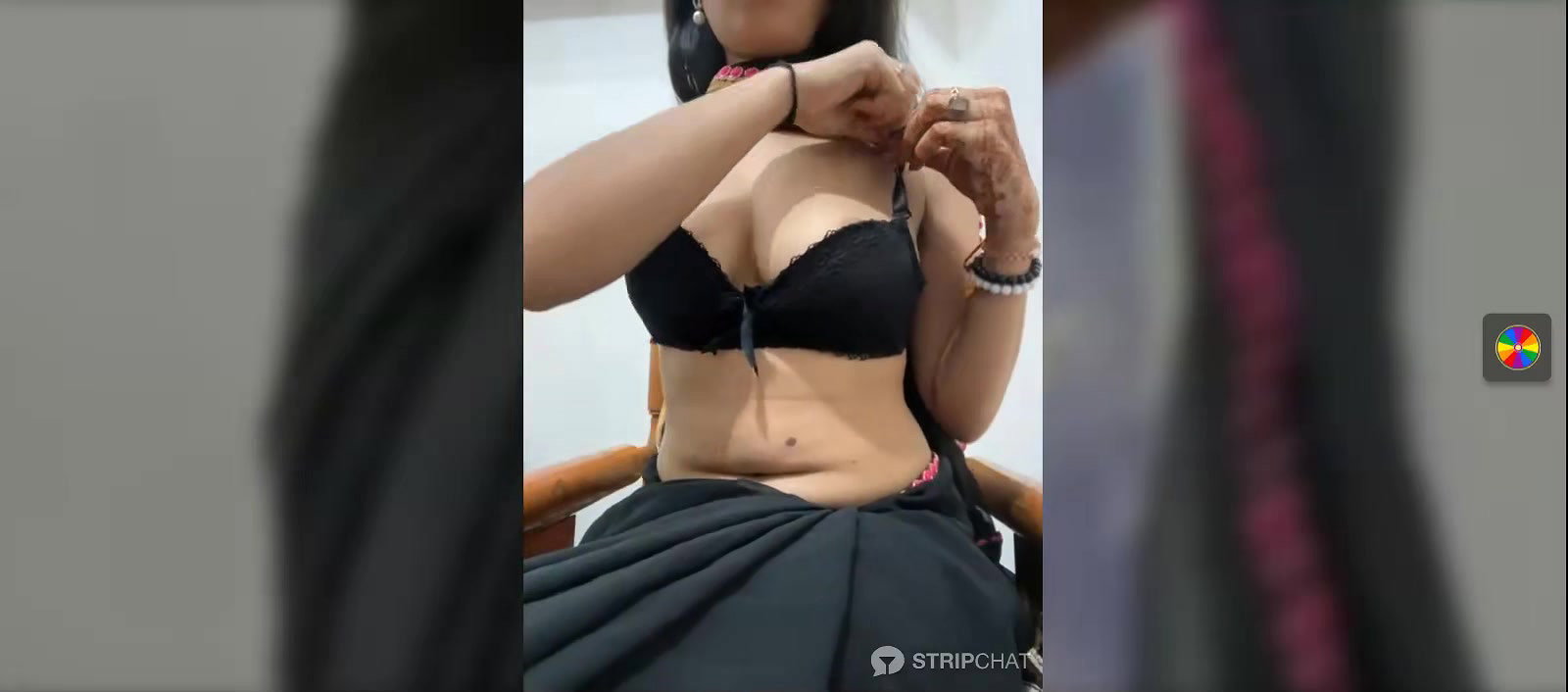 Horny Wife Stripping Saree Pressing her boobs 2