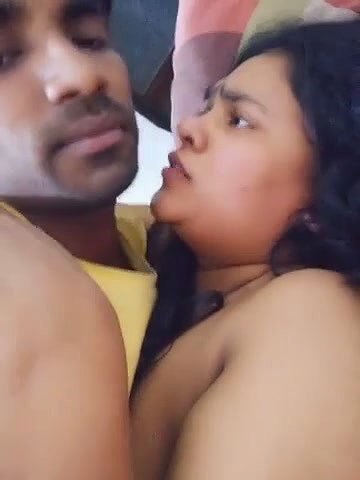 Hot lover enjoying fun time by sucking his girlfriend boobs 2