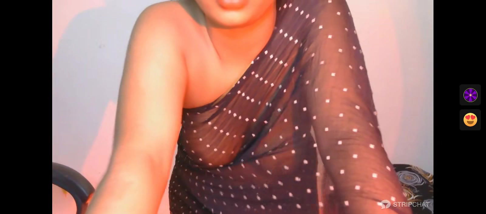 Sexy Bhabhi in See through Black Saree without blouse Exposing Boobs