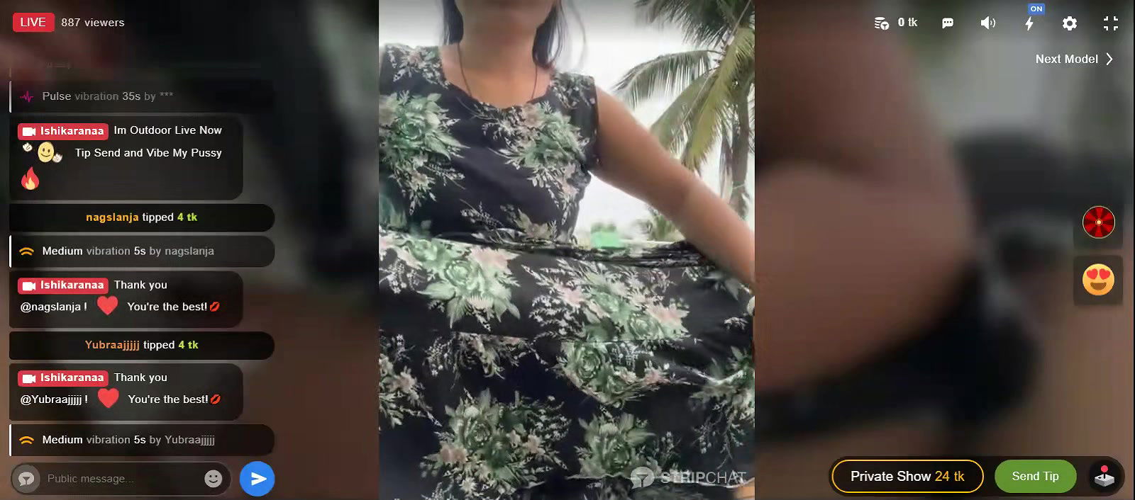 Sexy Girl lifting her dress showing her Ass