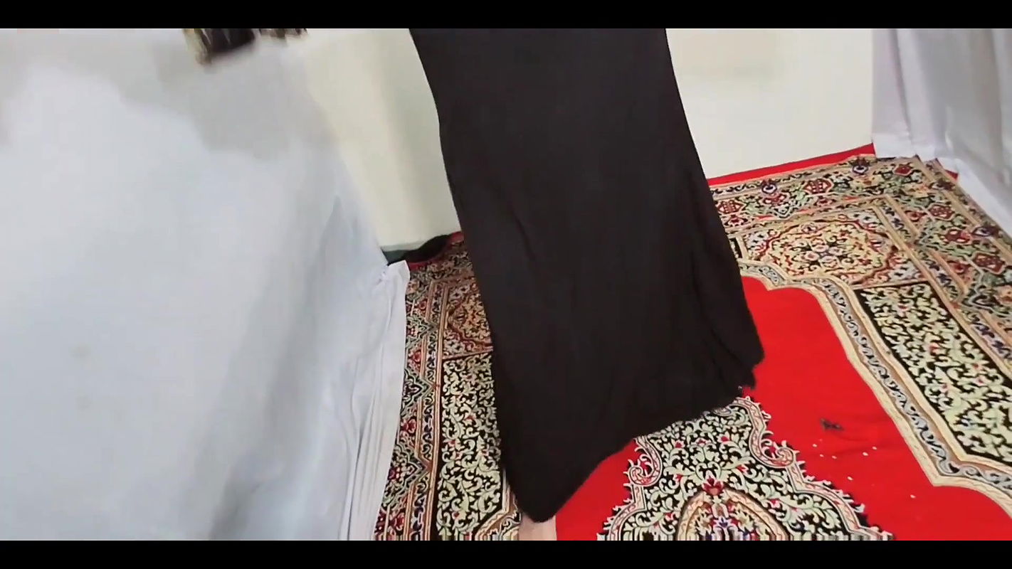Arabic Hot Girl Dancing Erotically Wearing Black Hijab in Home