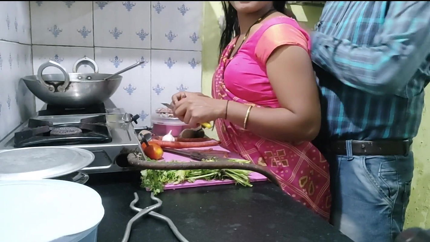 Desi Sister-in-law Was Cooking Food in Kitchen When Her Brother-in-law Came and Left Her.