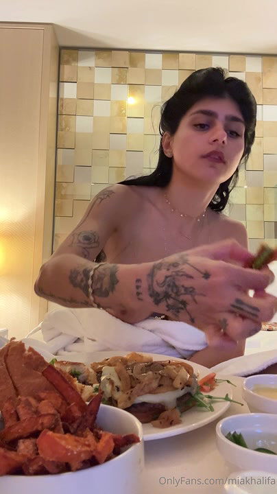 Mia Khalifa onlyfans live nude eating 2