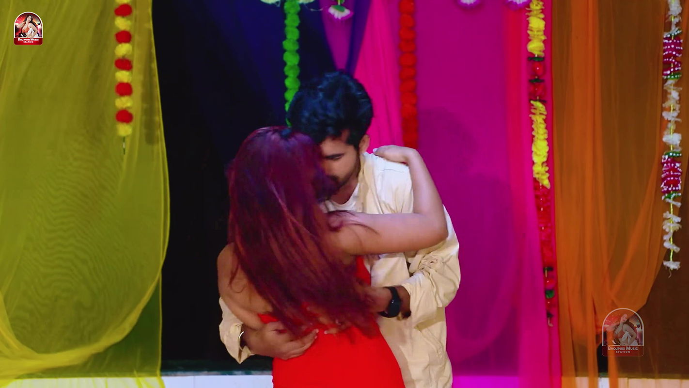 Busty girl boobs pressed & felt, big boobs deep cleavage show, neck kiss, thighs 2