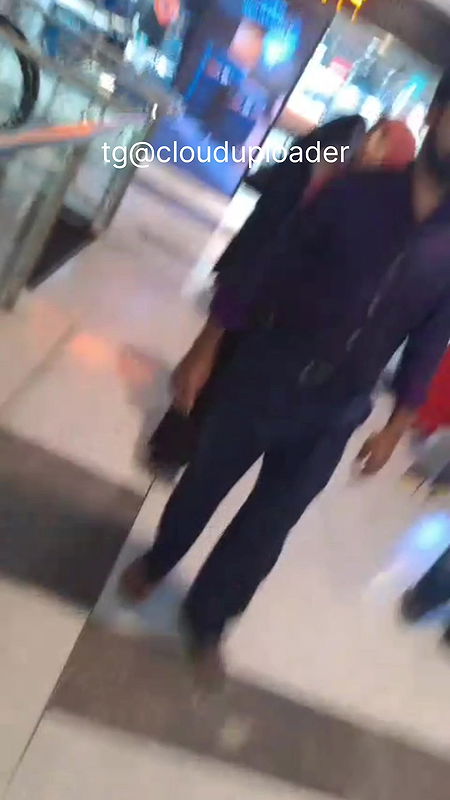 Desi MILF black dotted Panty and hips captured on escalator 2