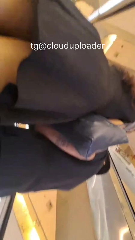 Desi MILF black dotted Panty and hips captured on escalator 2