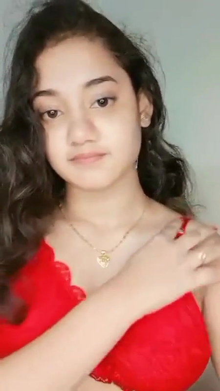 Cute bengali girl pressing hard her boobs 2