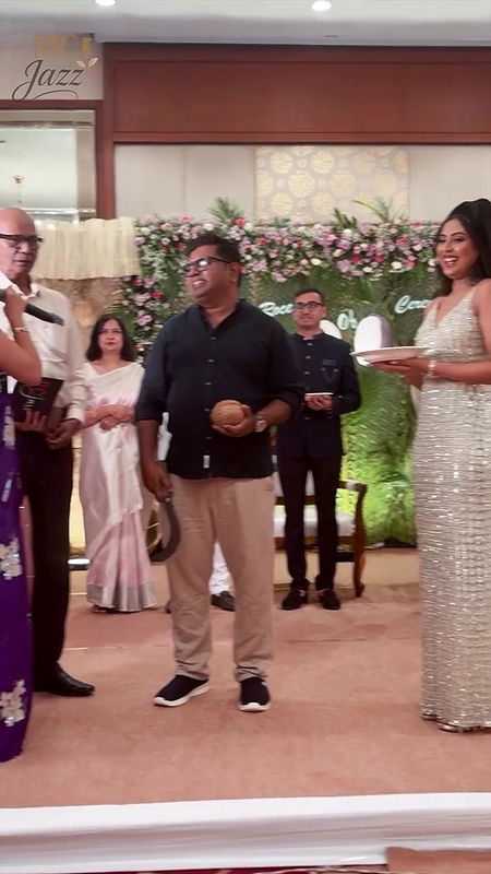 Beautiful Tulu lady sexy open deep navel in purple saree2