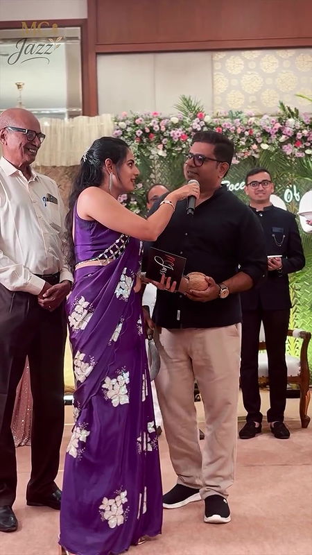 Beautiful Tulu lady sexy open deep navel in purple saree2