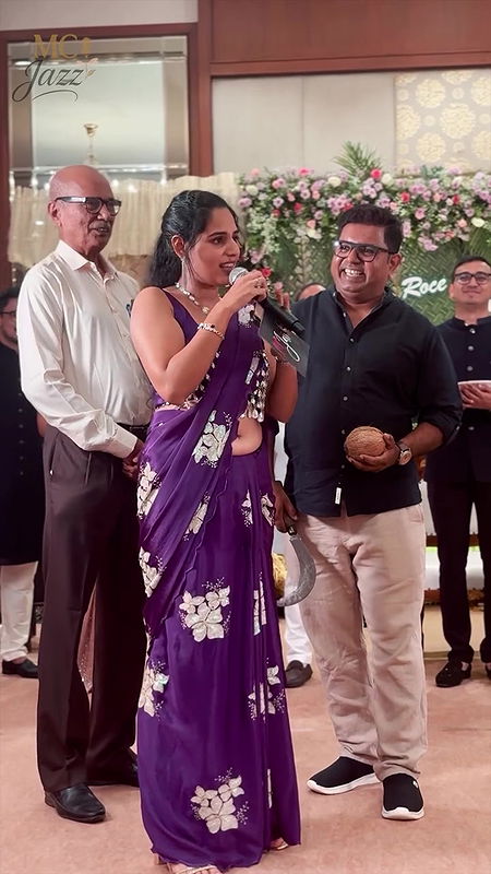 Beautiful Tulu lady sexy open deep navel in purple saree2