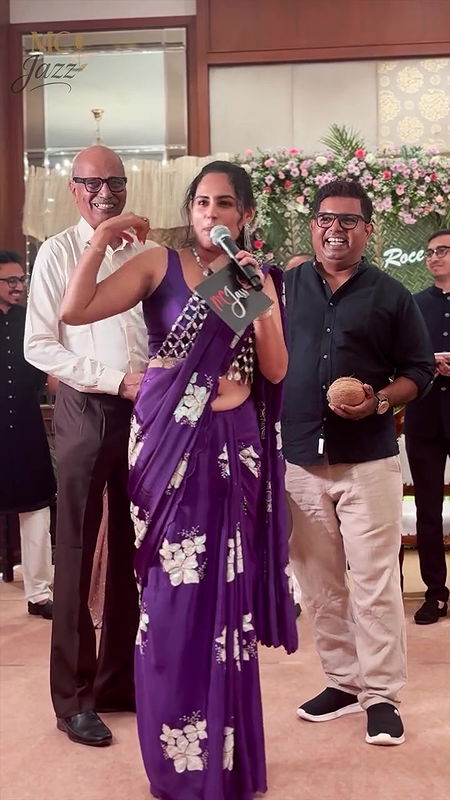 Beautiful Tulu lady sexy open deep navel in purple saree2