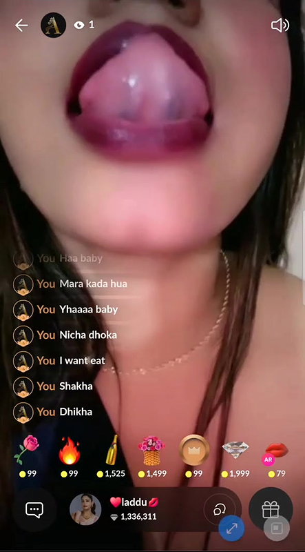 Hot Laddu Live 121 on Tango Spitting on Boobs and Pussy Show2