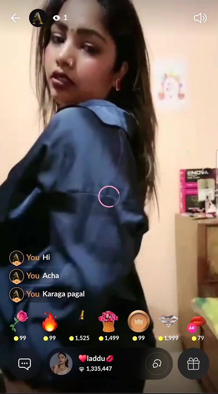 Hot Laddu Live 121 on Tango Spitting on Boobs and Pussy Show2
