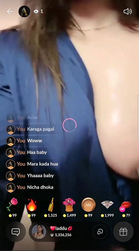 Hot Laddu Live 121 on Tango Spitting on Boobs and Pussy Show2