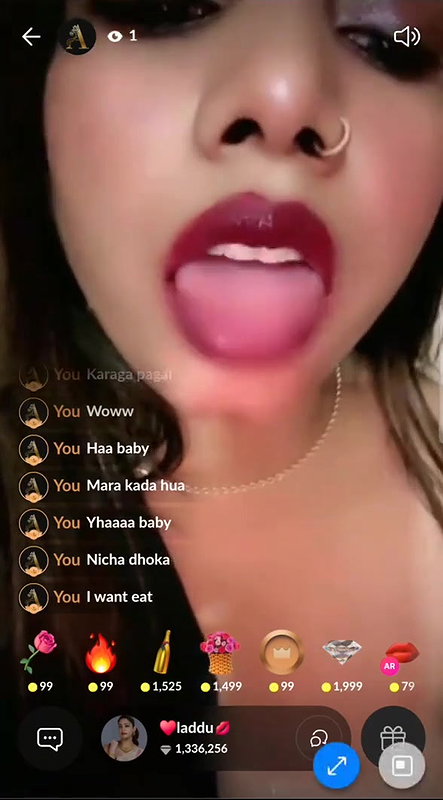 Hot Laddu Live 121 on Tango Spitting on Boobs and Pussy Show2