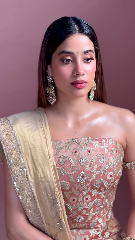 JHANVI KAPOOR CUTE IN DESI LOOKS OFF SHOULDER DRESS HQ VIDEO2