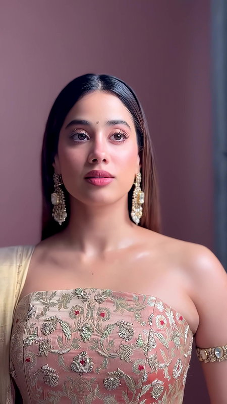JHANVI KAPOOR CUTE IN DESI LOOKS OFF SHOULDER DRESS HQ VIDEO2
