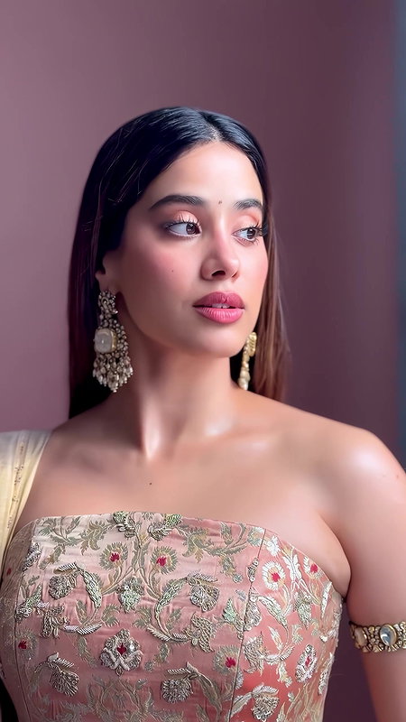 JHANVI KAPOOR CUTE IN DESI LOOKS OFF SHOULDER DRESS HQ VIDEO2