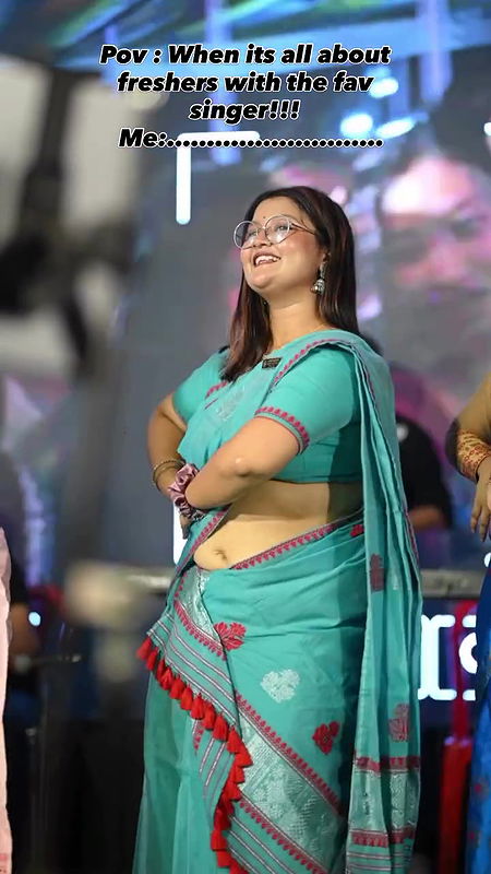 Nepali fleshy teacher open navel show in blue saree  2
