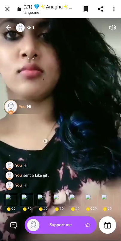 Beautiful Anagha Quick Boobage Flash Live With Face  2