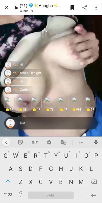 Beautiful Anagha Quick Boobage Flash Live With Face  2