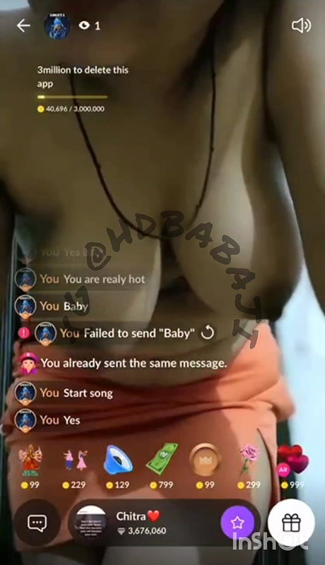 Cute Chitra Boobs Show With Face on Tango 1212