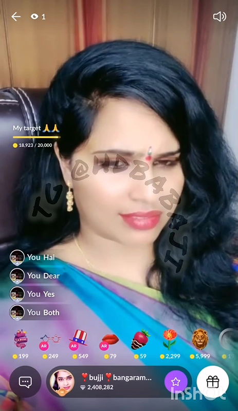 Hot Bujji Bangaram Telugu MILF Show Boobs and Clean Shaven Armpits With Face2