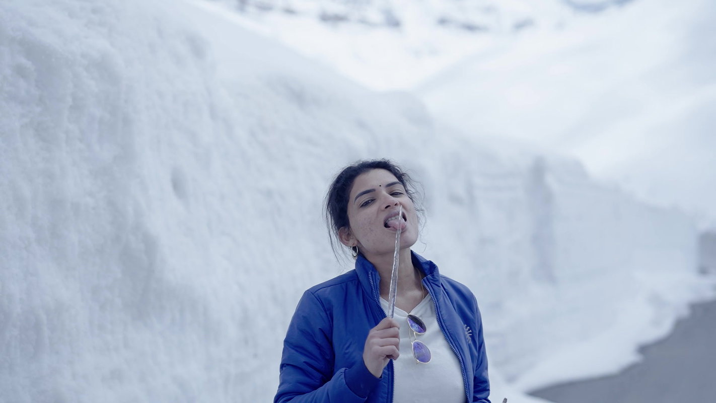 Resmi Nair Horny Strip and Take A Piss In the Snow ~ App Content