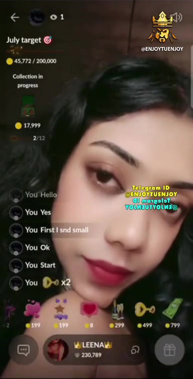Cute Leena Boobs Out on 121 Live With Face2
