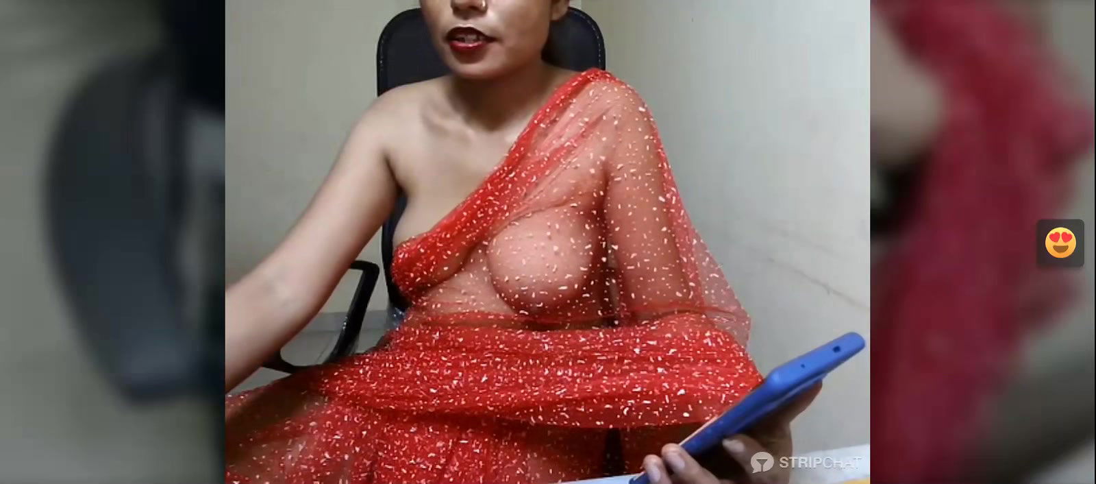 Sexy Bhabhi in See through Saree without blouse Exposing Boobs2