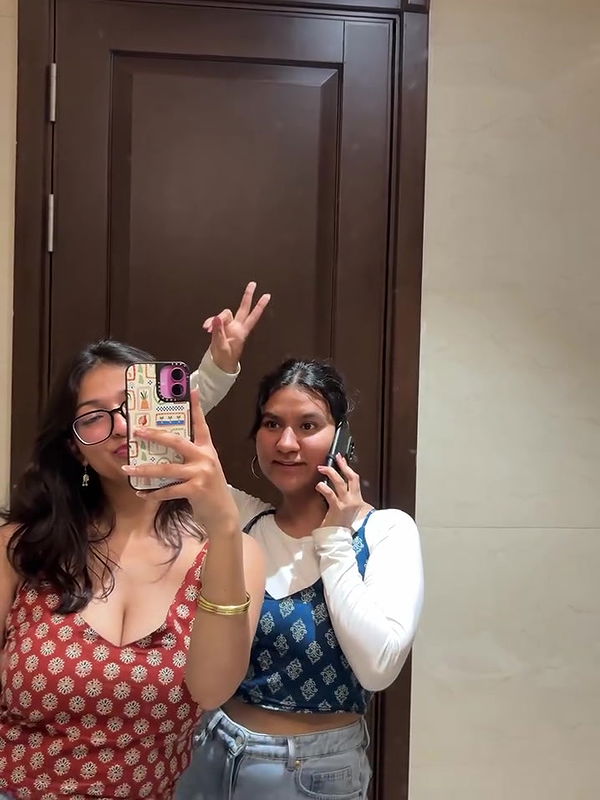 desi girl big tits and cleavage in sexy maroon top2