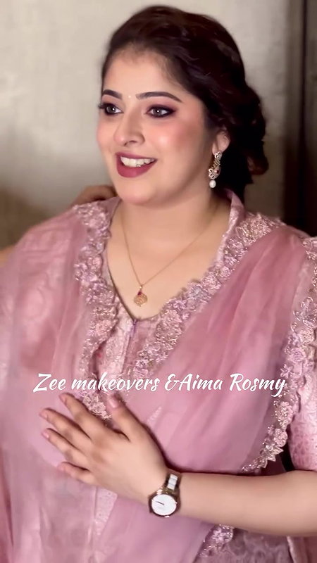aimy rosmy hige breasts in tight pink dress2