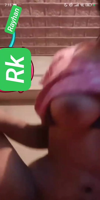 Sexy girl showing her big tits pressing and strip her bra 2