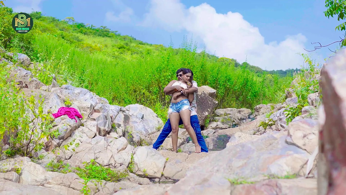 Busty girl big boobs grabbed & pressed hard many times, deep cleavage show,navel grab 4