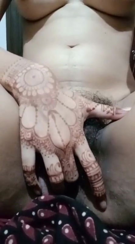 Cute hot girlfriend showing her hairy pussy fingering 2