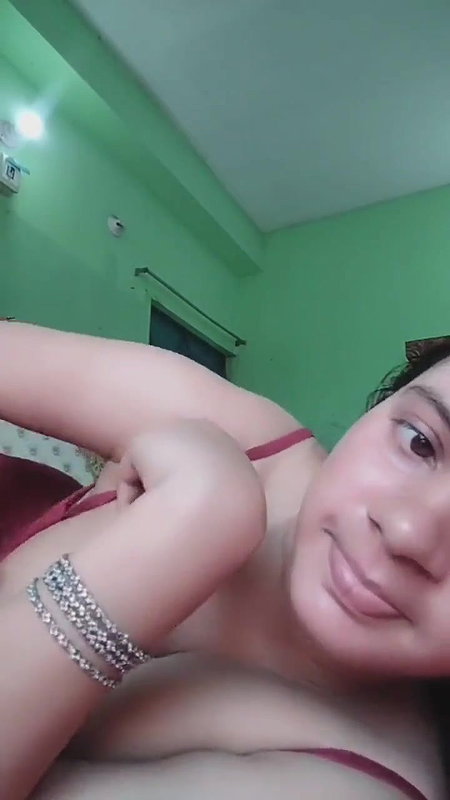 Hot cute babe showing her tits with cute expression and dirty talking 2