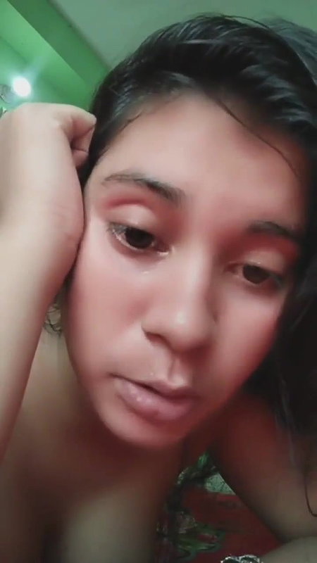 Hot cute babe showing her tits with cute expression and dirty talking 2
