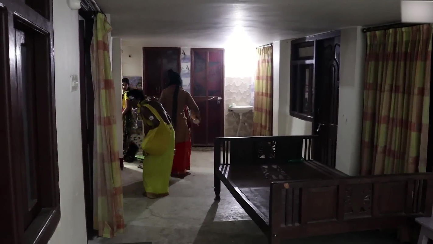 Hot Baba enjoying boob of yellow saree lady