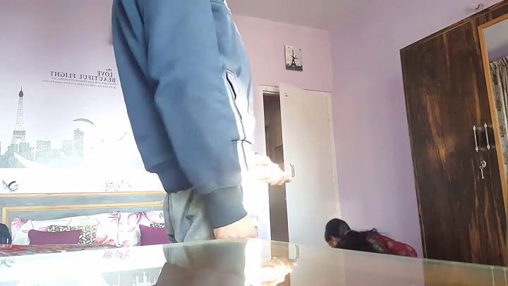 Masturbating infront of maid and she giving smile