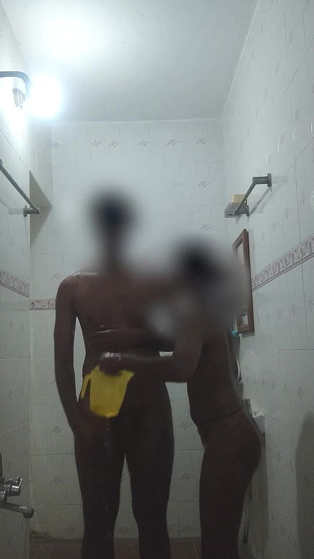 Cute Indian GF & BF Bathing Sucking Fucking Together