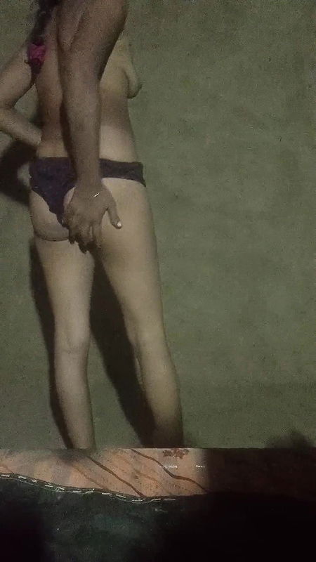 Beautiful sister-in-law has sex with finger at night