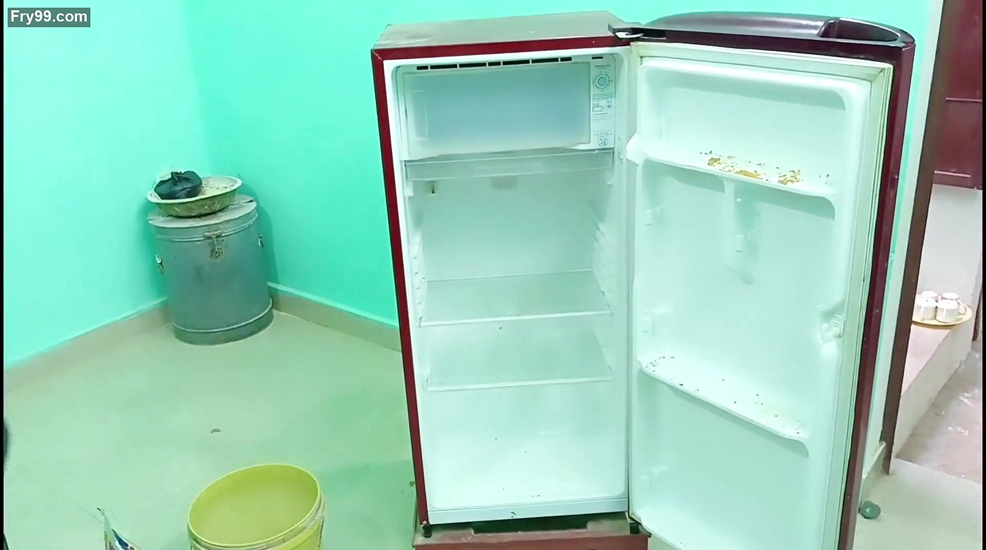 Indian Aunty Rupa Hottest Ass & Hip Show Fridge Cleaning Vlog