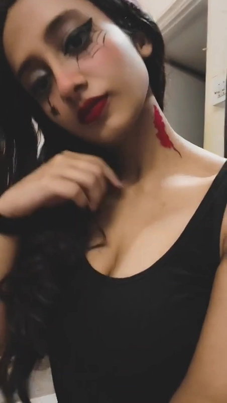 Cute big tits girlfriend giving hardcore blowjob to her boyfriend