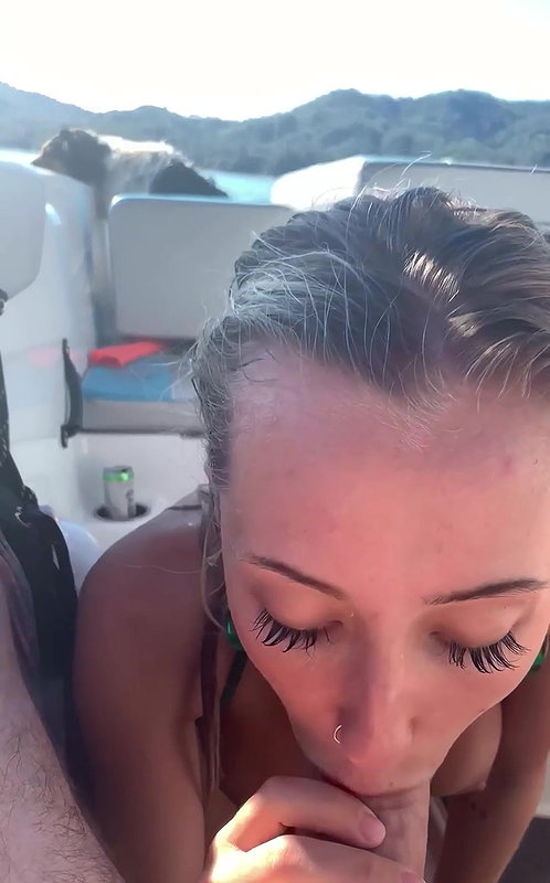 HOT NAUGHTY BABE GIVING BLOWJOB ON BOAT WILD