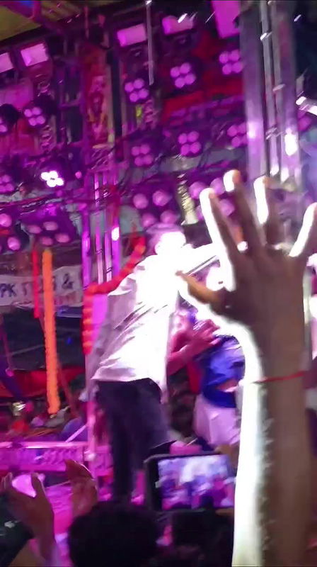 Desi Local Stage Dancer Girl Hot Tempting Dance & her Boobs Press on Show..